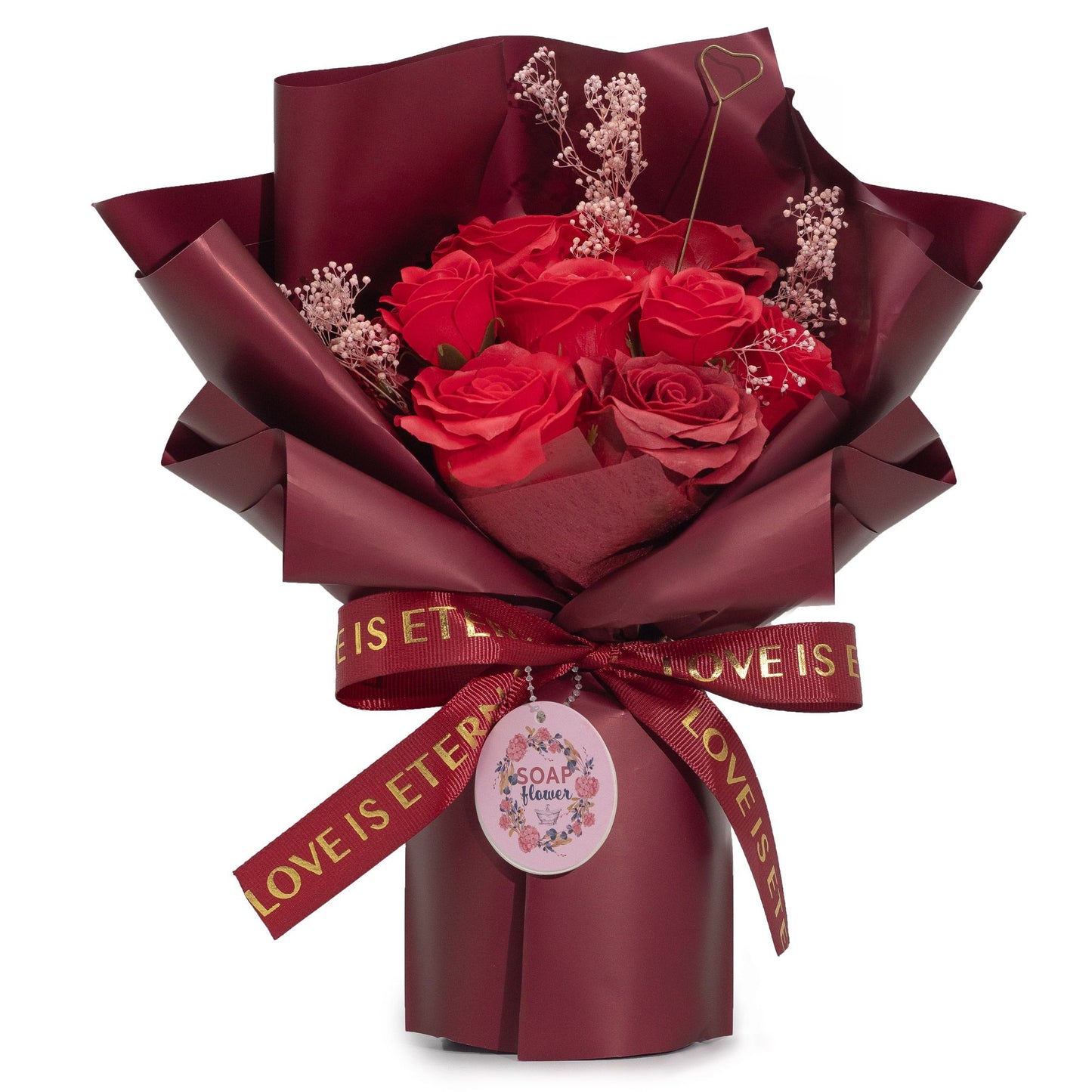 Large Red Rose Bouquet. Love is Eternal Bouquet with Gift Card