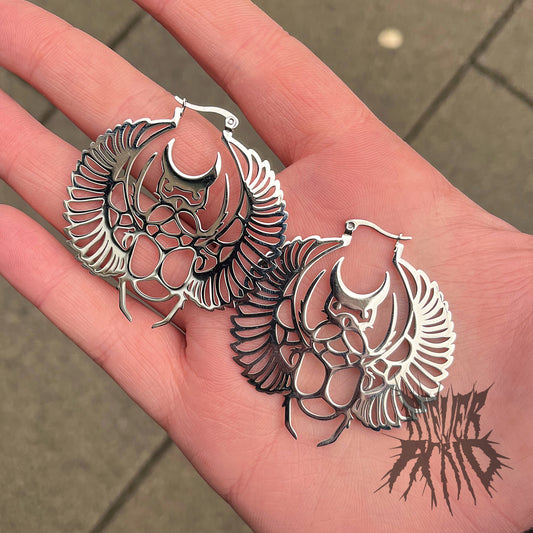 The Scarab Hoop Earrings- Stainless Steel Hoop Earrings