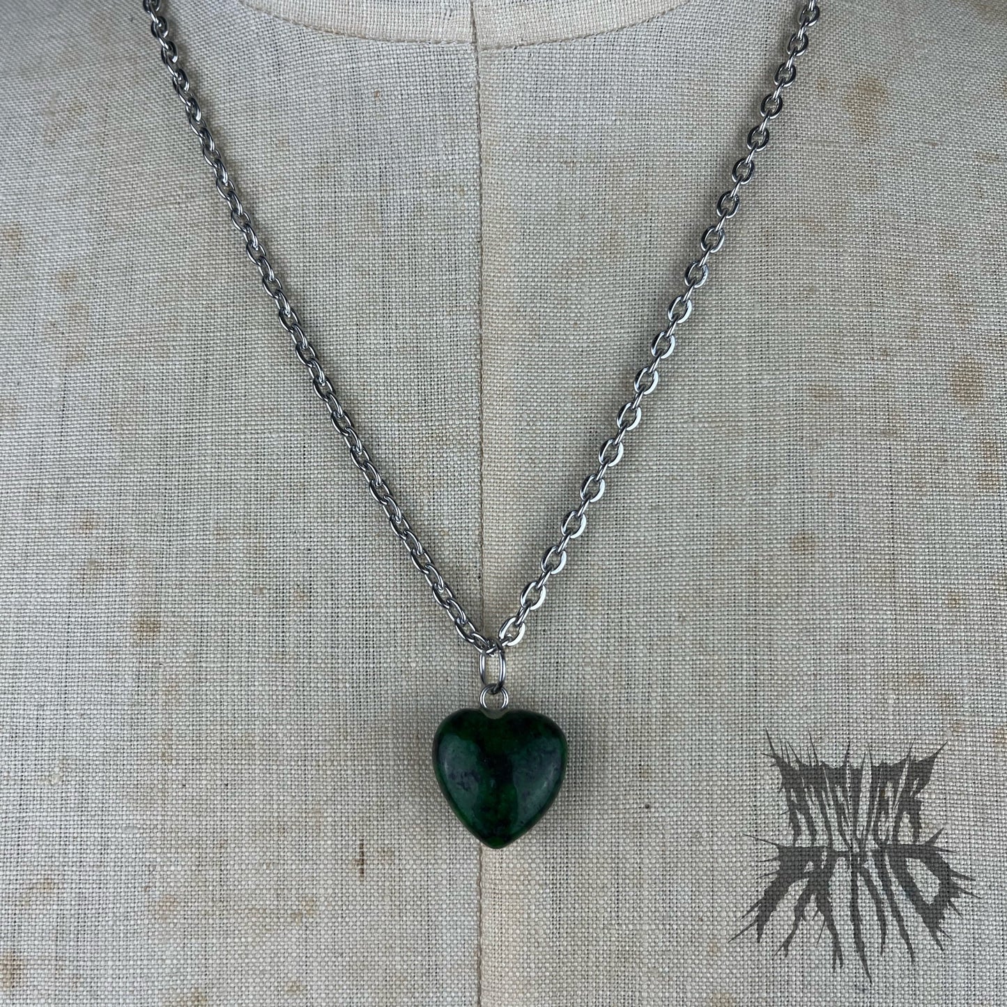 The Zoisite Heart Necklace