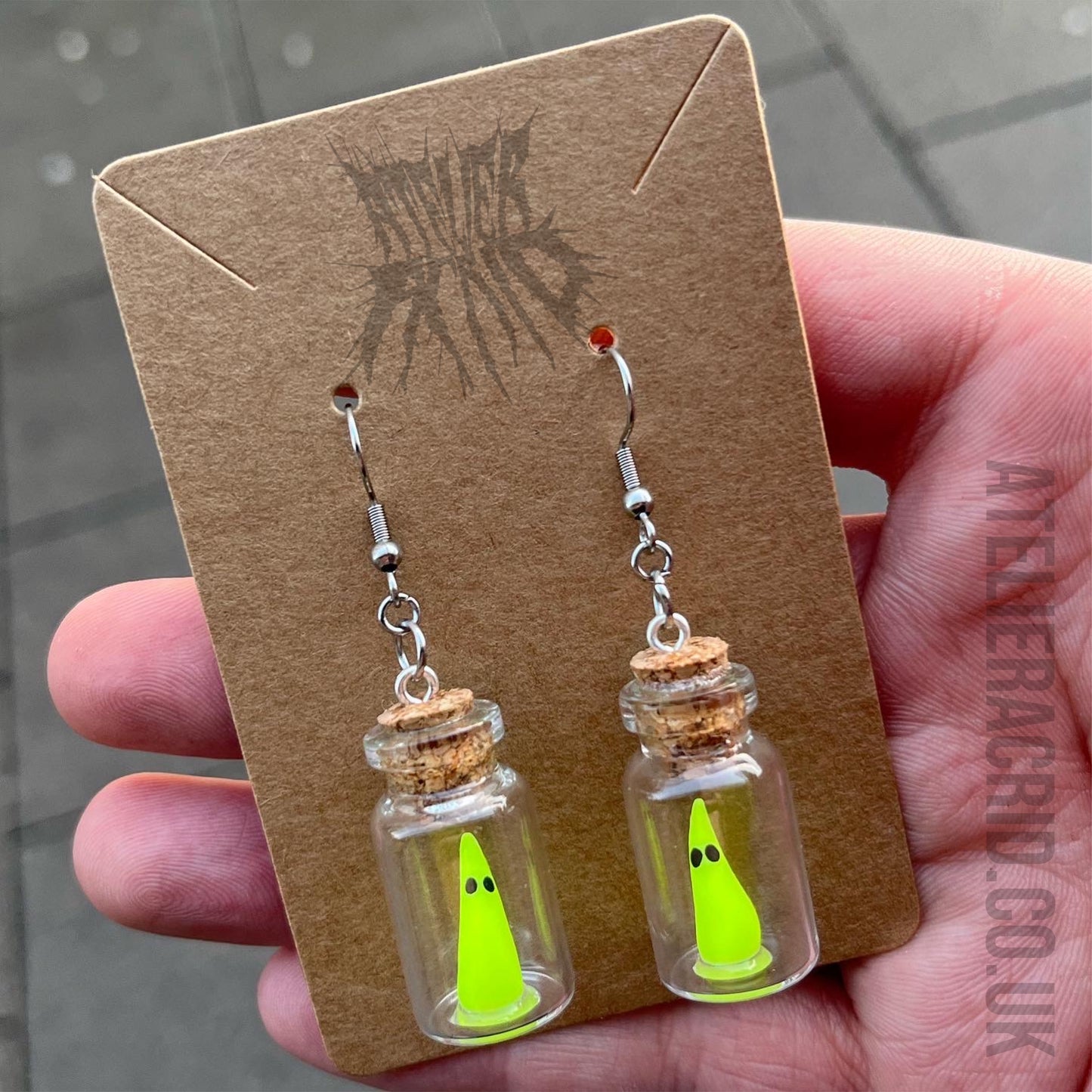 The UV Adopt a ghost Earrings - cute alternative gift. Cute ghost gifts. Ghost earrings