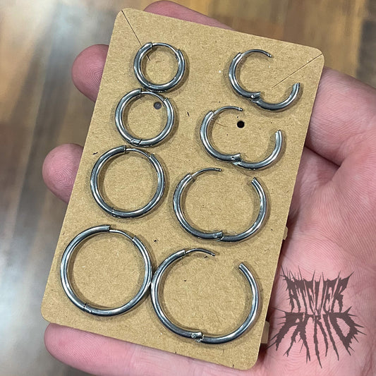 The Orbit Earrings- Stainless Steel hinged hoop earrings