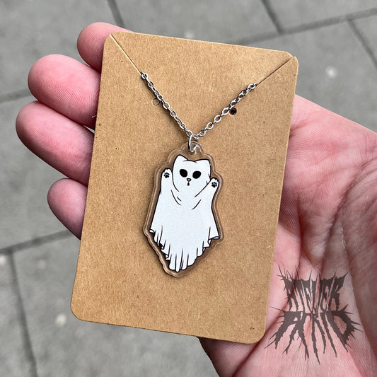 The Boo Necklace- Cat Ghost necklace