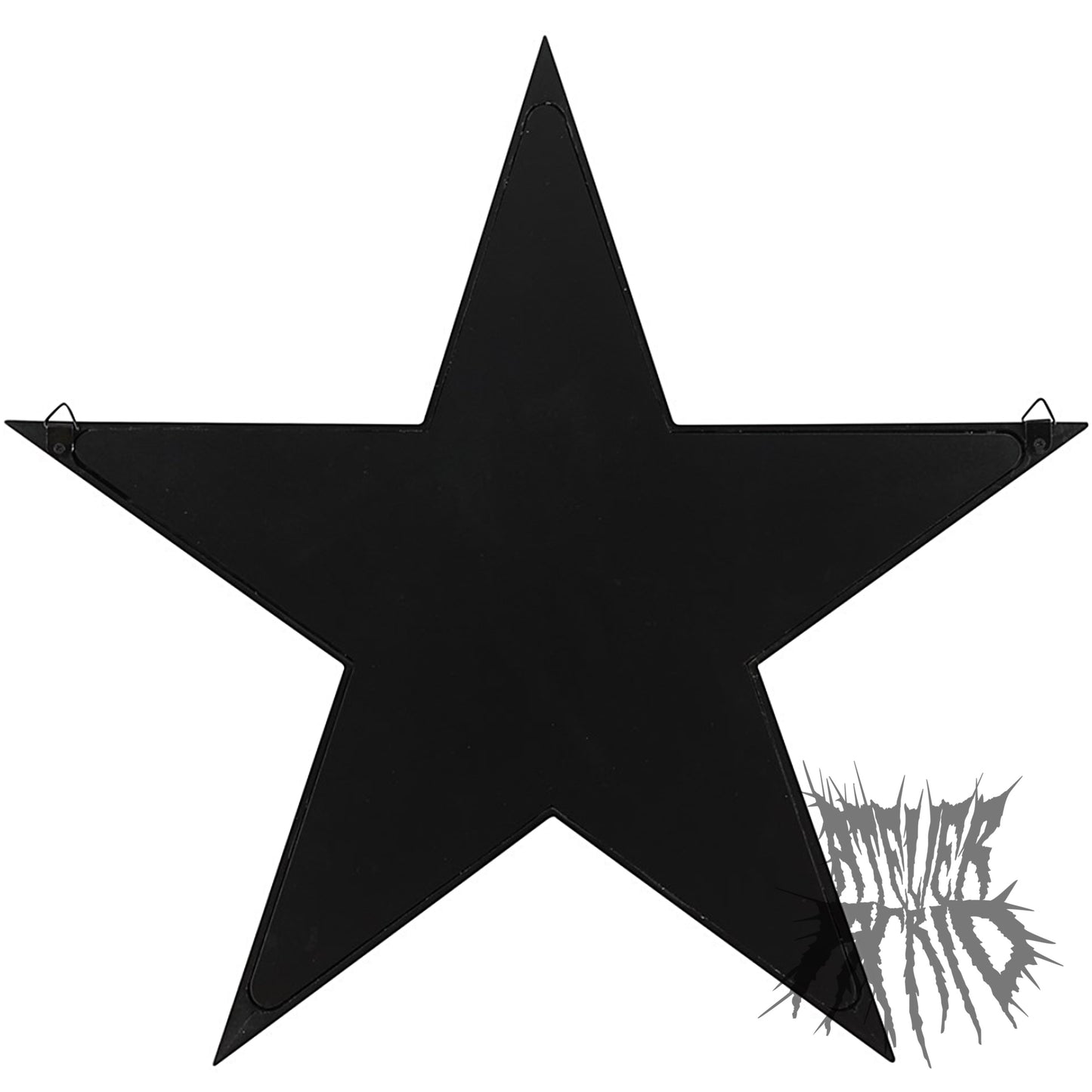 The Pentagram Shelf- Black framed pentagram mirror shelf.