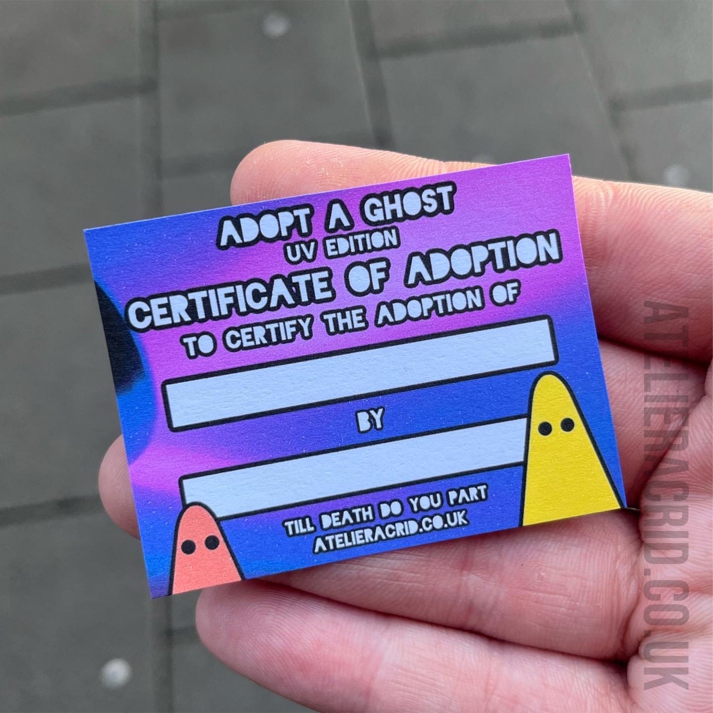 The UV Adopt a Ghost Necklace - Cute Halloween jewellery. Pet ghost