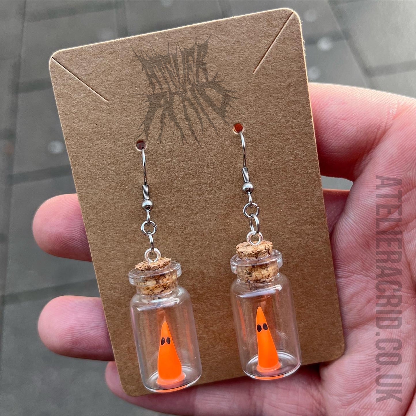 The UV Adopt a ghost Earrings - cute alternative gift. Cute ghost gifts. Ghost earrings