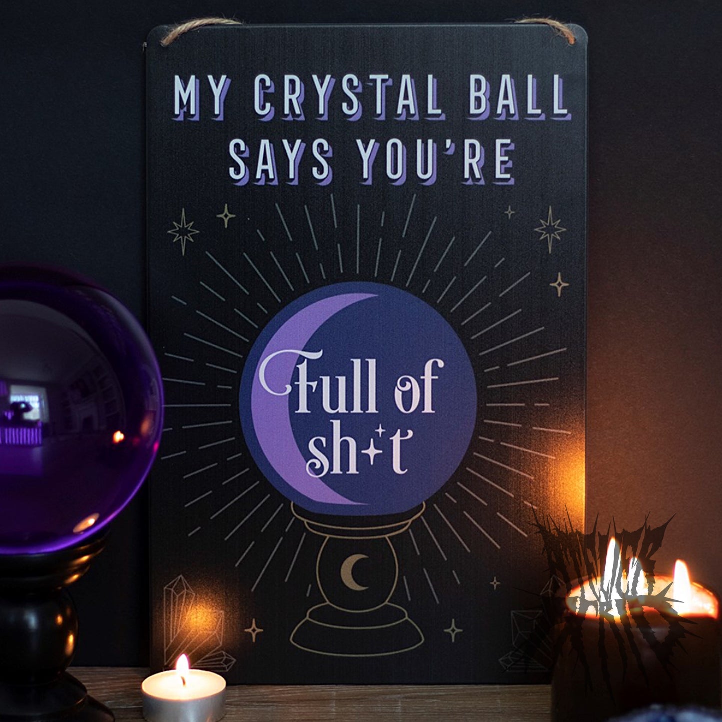 The Crystal Ball Metal Sign - Gothic Wall Hanging