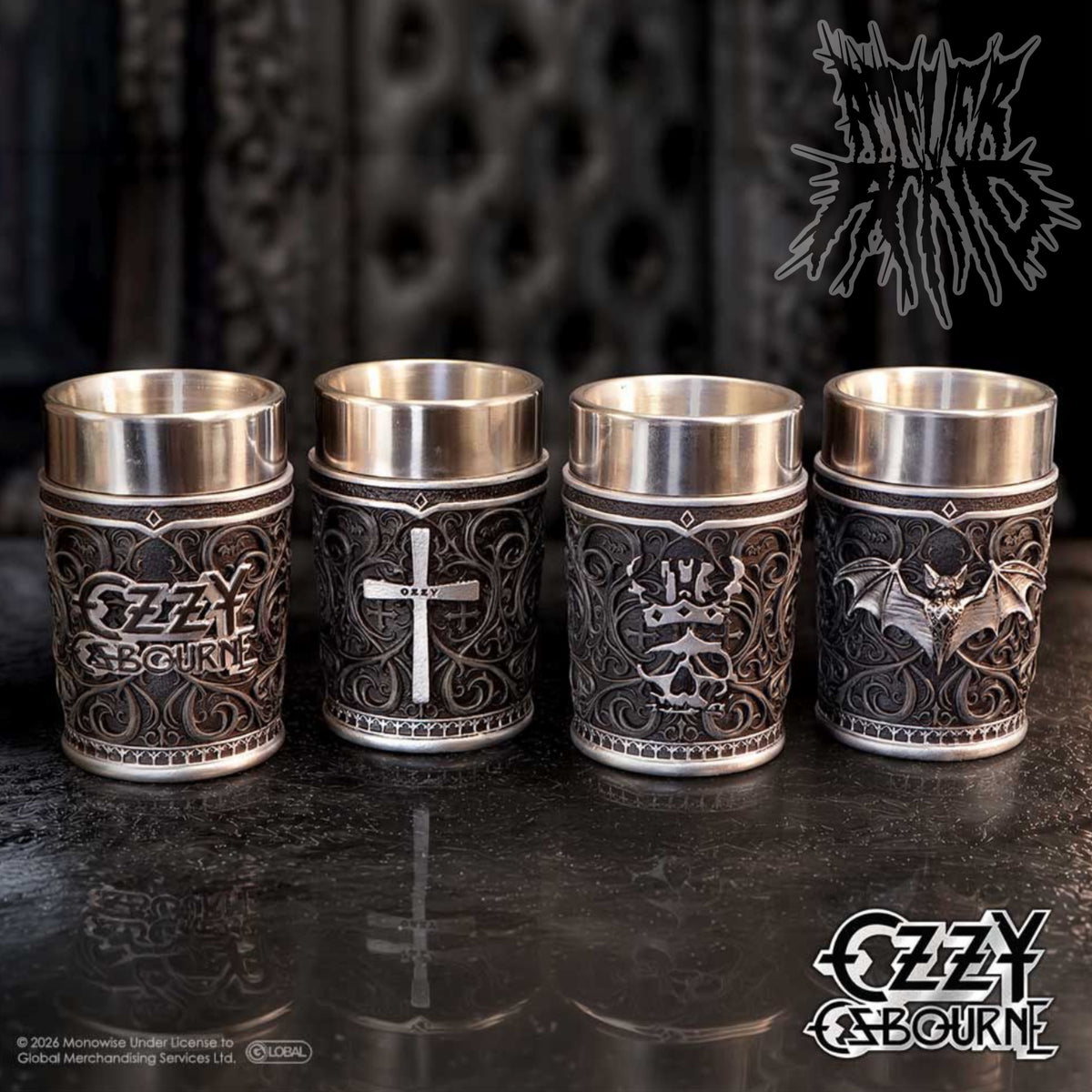 Ozzy Osbourne Prince of Darkness Shot Glass Set 8.6cm