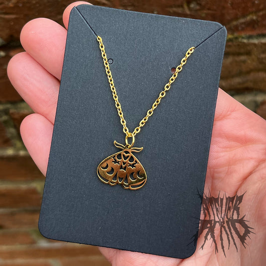 The Gold Moth Necklace - Gold Stainless Steel