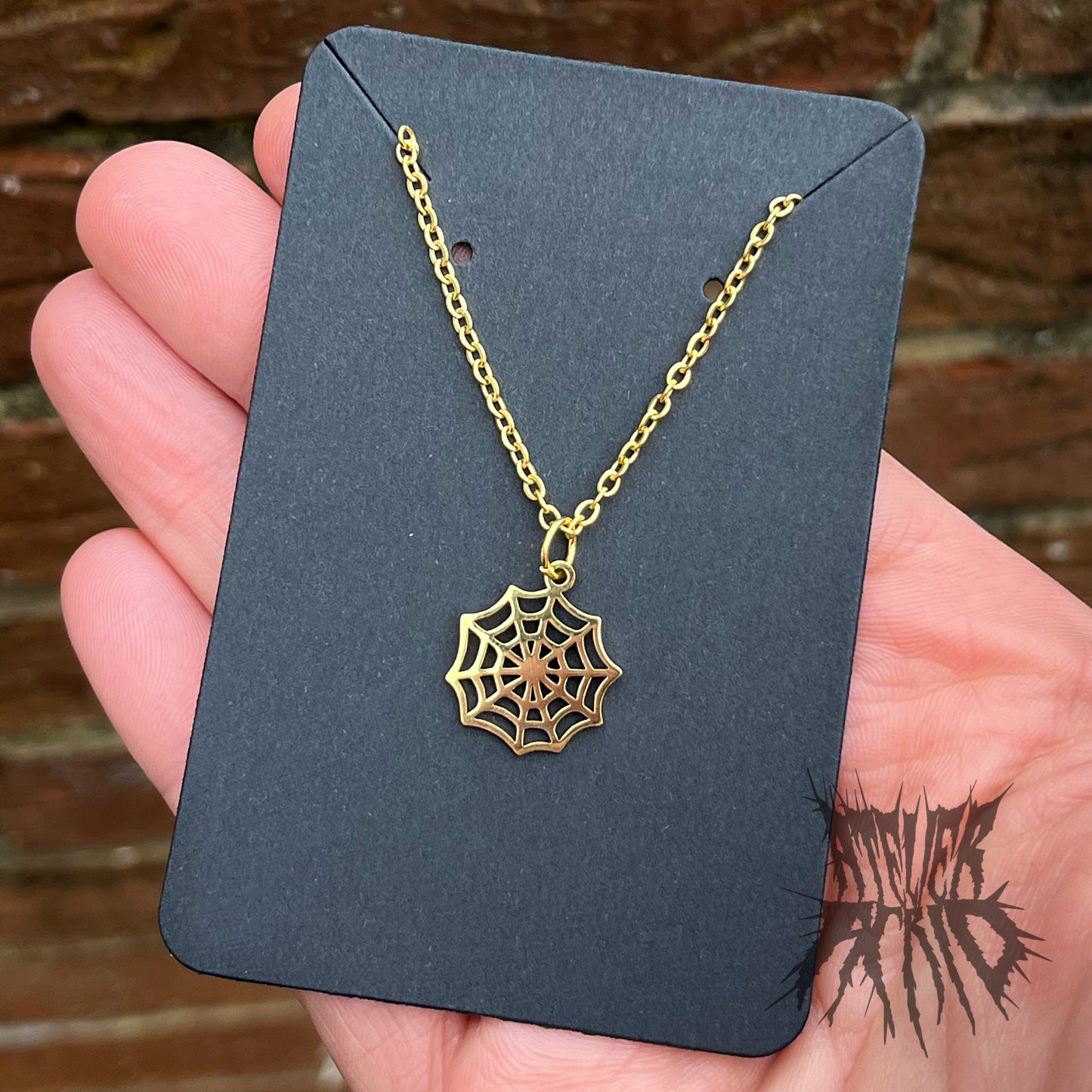 The Gold Web Necklace - Gold Stainless Steel