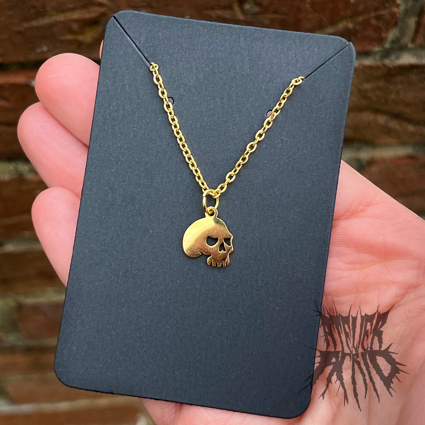 The Gold Skull Necklace - Gold Stainless Steel