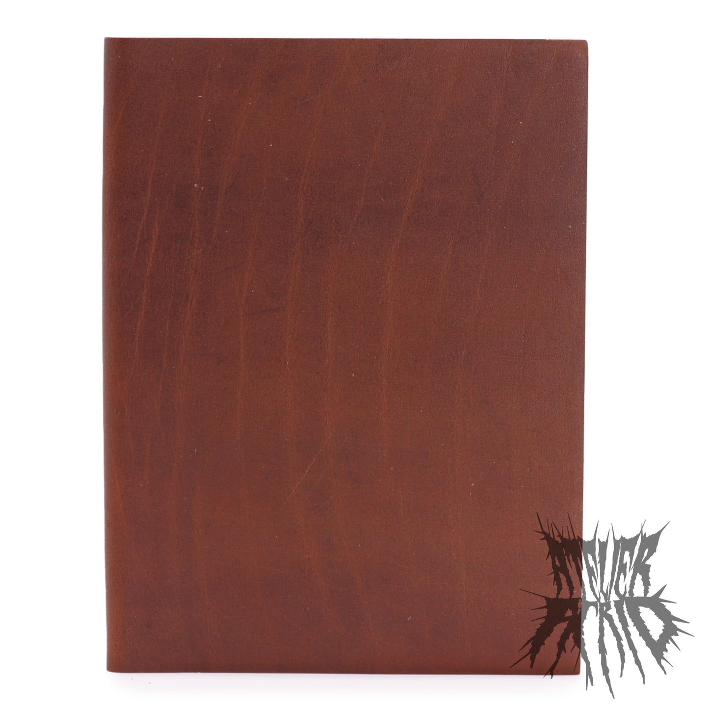 Large Genuine Leather Lined Notebook - Dark Tan
