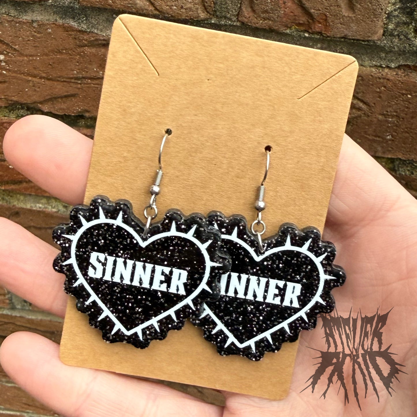 The Sinner Earrings - Gothic Valentines Earrings.
