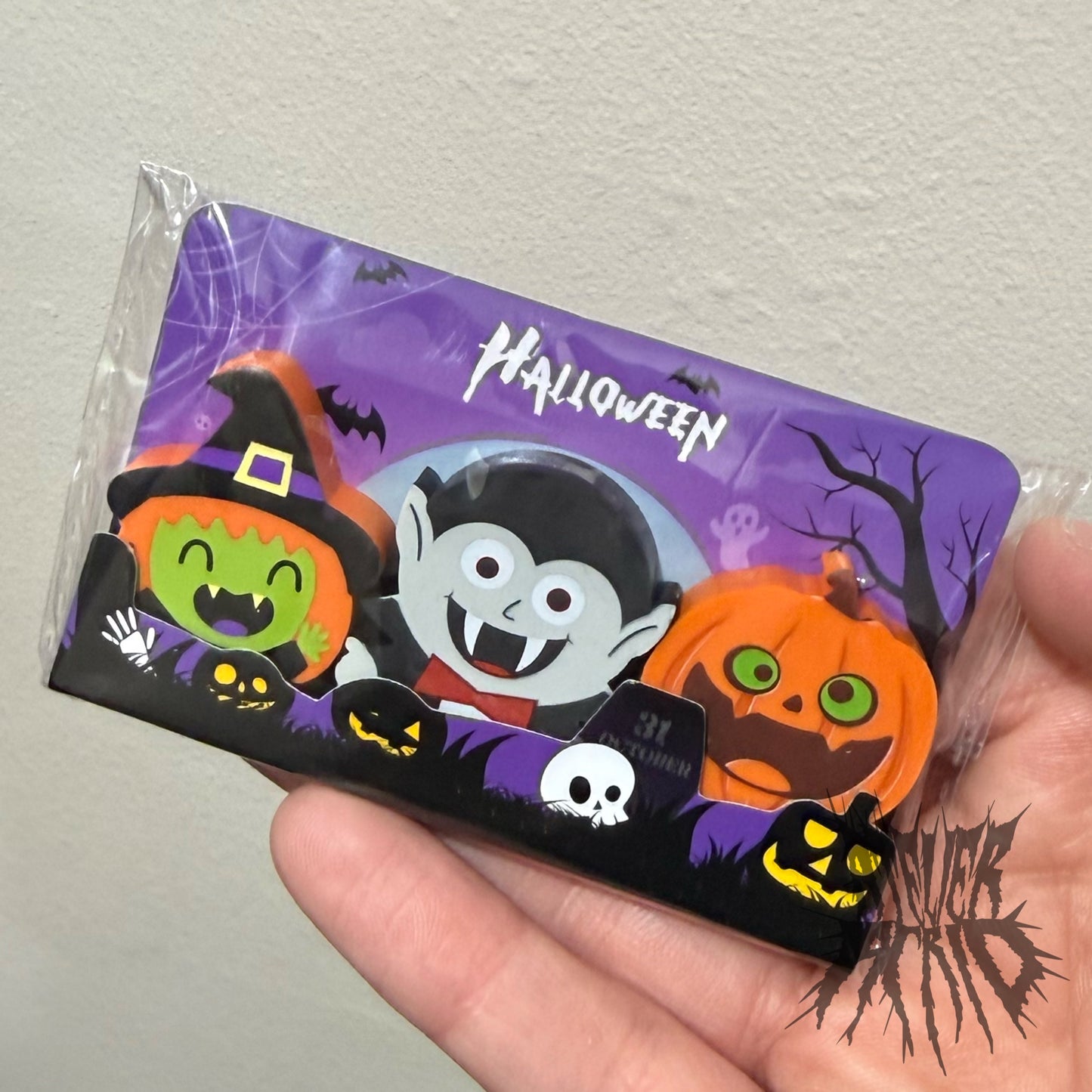 Witch, Vampire & Pumpkin 3 Piece Eraser Set - Gothic Eraser Set
