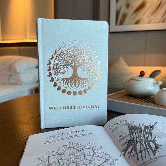 White & Rose Gold Wellbeing Journal - 120 pages