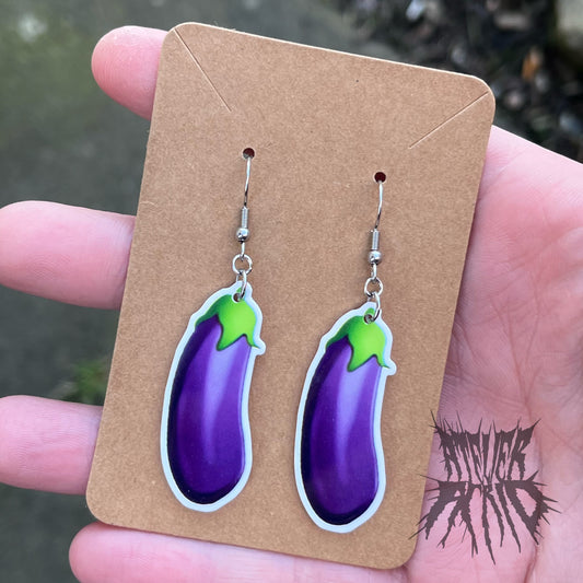 The Eggplant Earrings- Aubergine Earrings