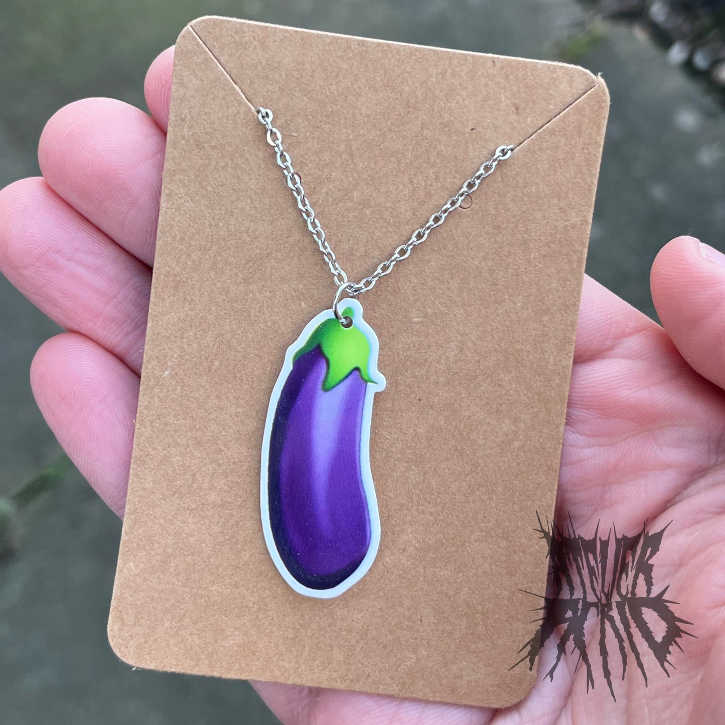 The Eggplant Novelty necklace- aubergine Necklace