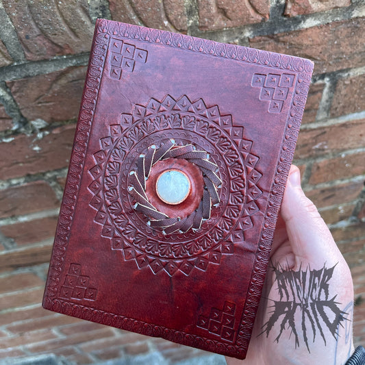 Leather Moonstone Notebook (7x5")