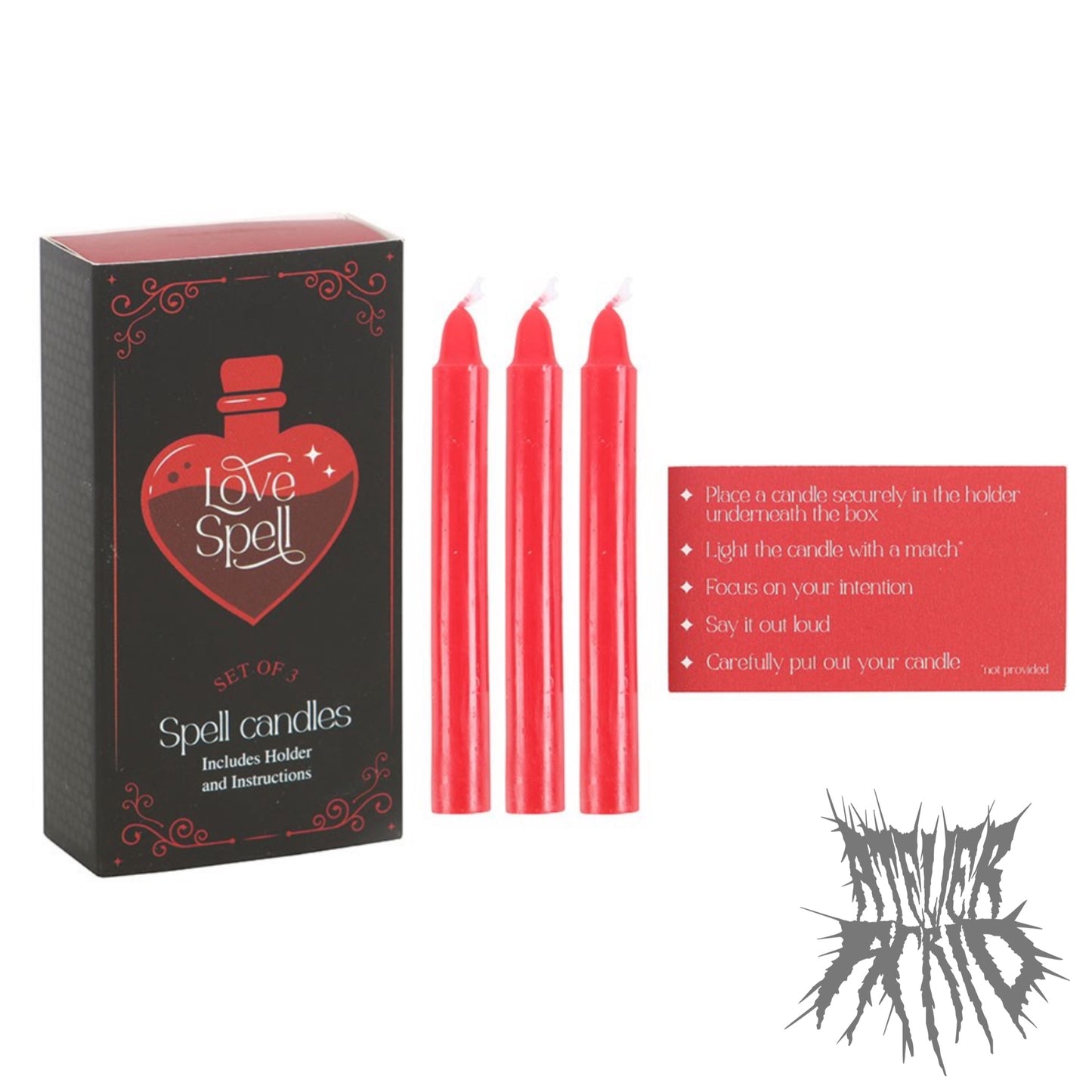 Set of Three Love Spell Candles In a Box