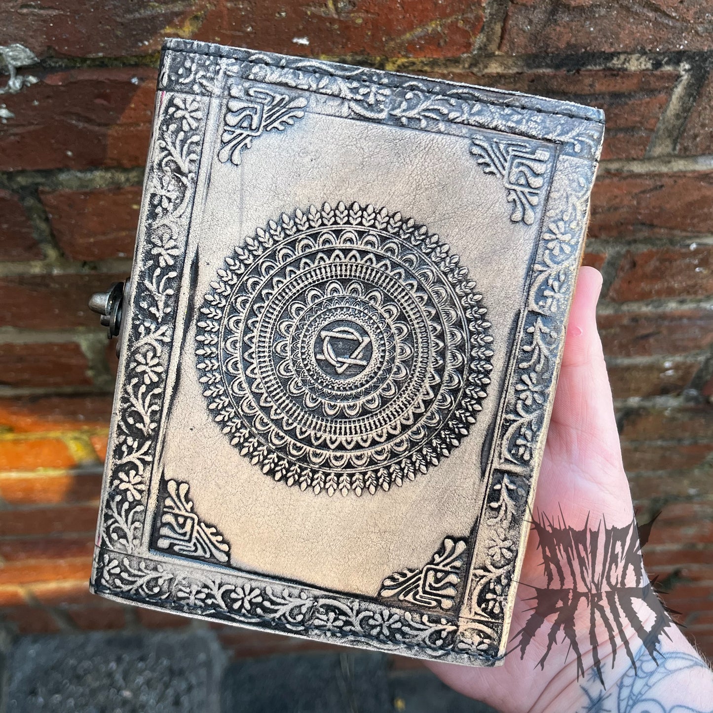 Handmade Leather Dragon Notebook with Howlite