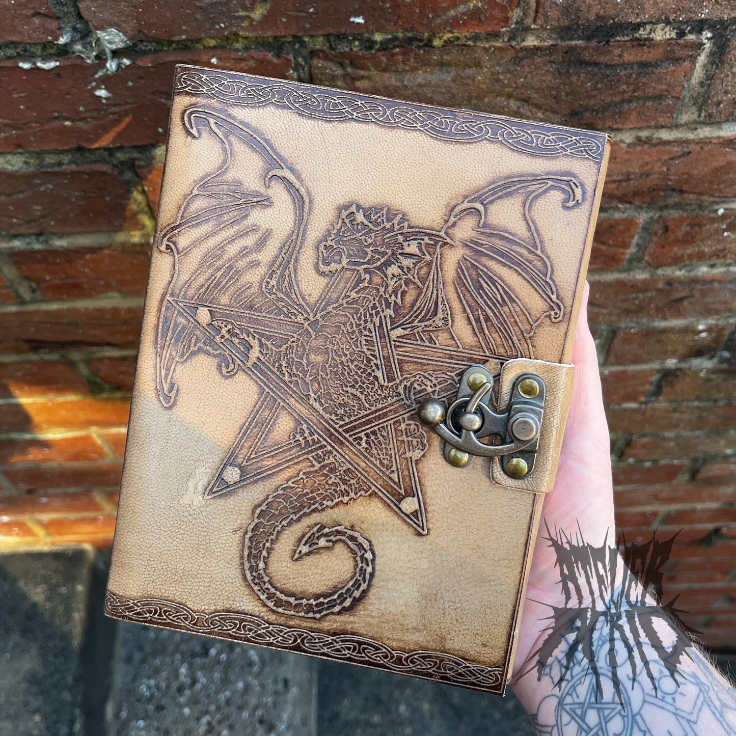 Handmade Leather Dragon Notebook (6x8")