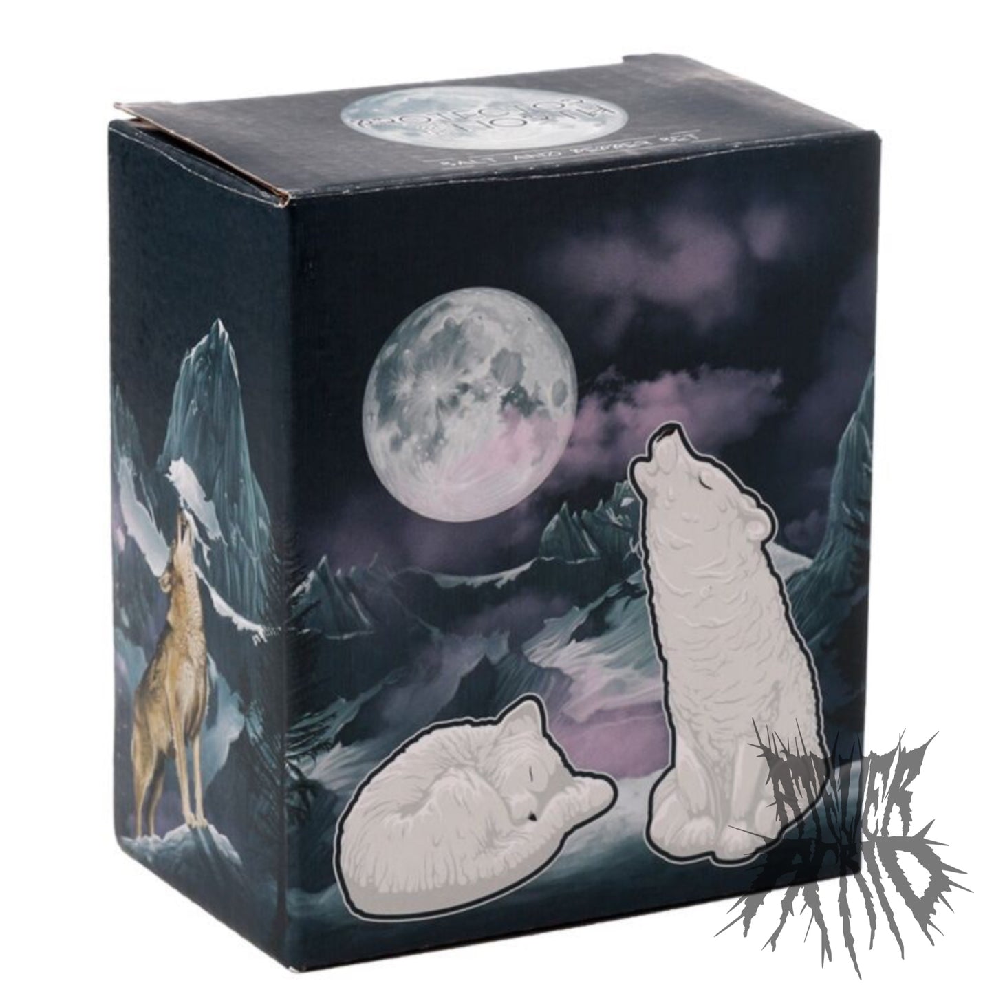 White Wolf Ceramic Salt & Pepper set - Gothic Salt and Pepper Set