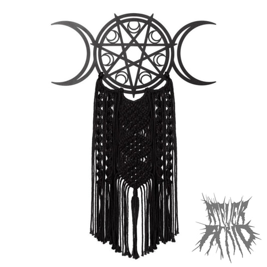 Triple Moon Gothic Macramé Wall Hanging by Alchemy England