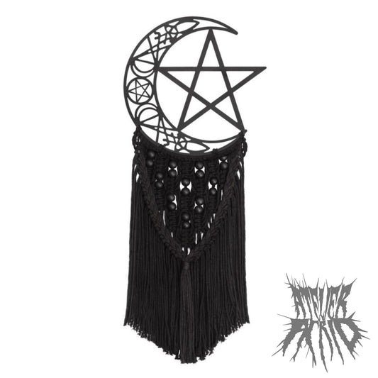 Moon Hex Gothic Macramé - Pentagram Gothic Wall Hanging by Alchemy England
