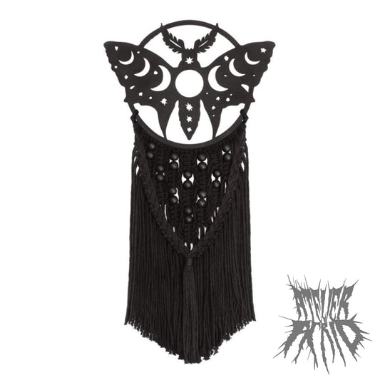 Lunar Moth Gothic Macramé Wall Hanging by Alchemy England