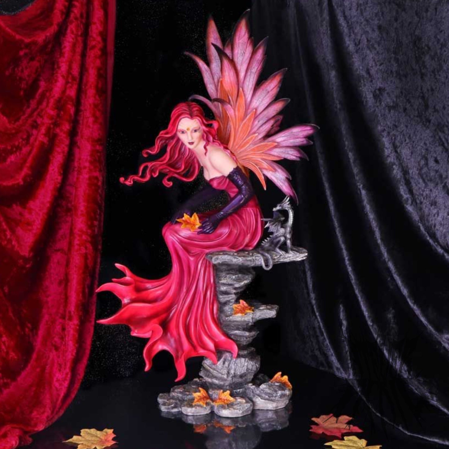 Carreen 60cm - Autumn Fairy with Dragon Figurine by Nemesis Now