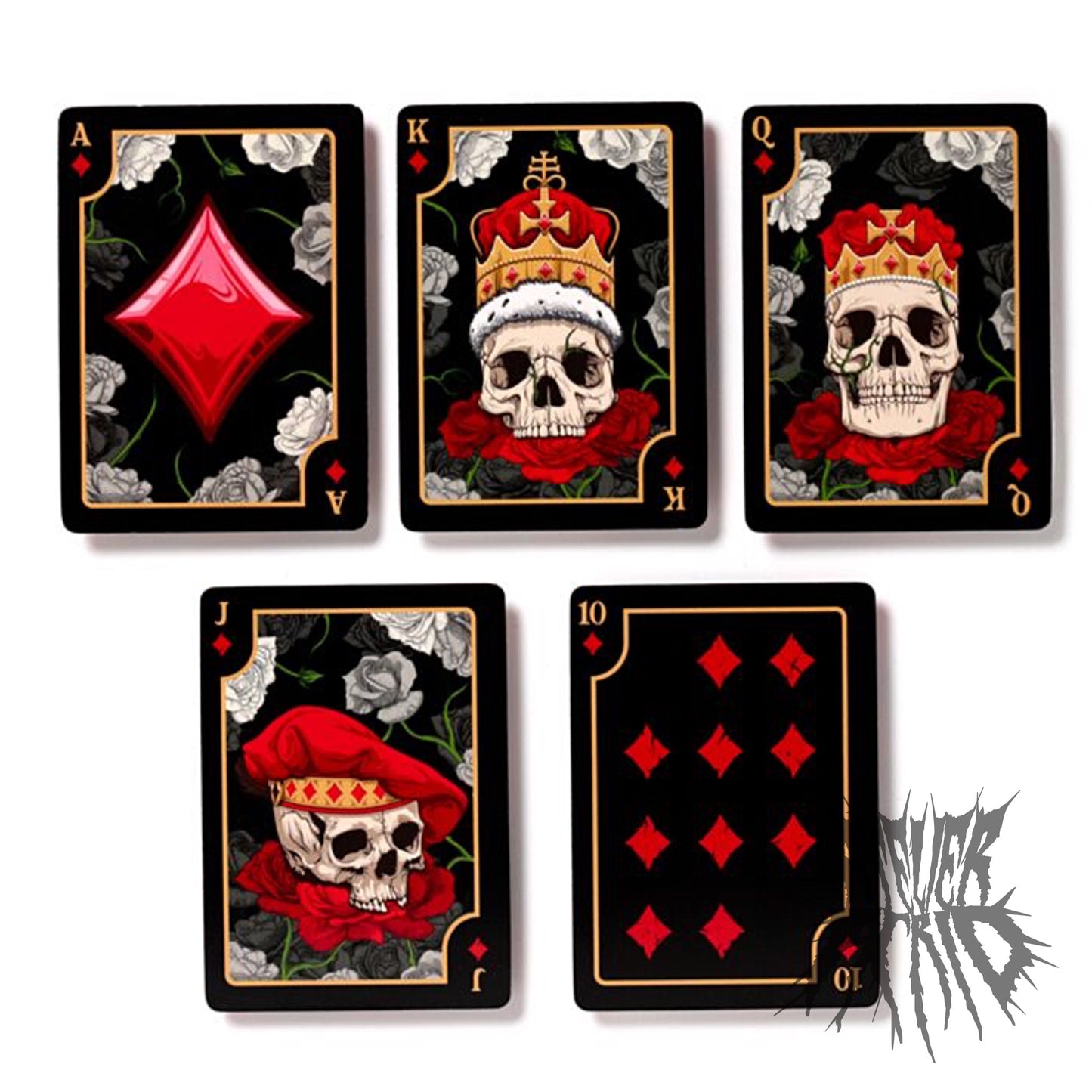 Skulls and Roses Standard Playing Card Deck - Gothic Playing Card Deck
