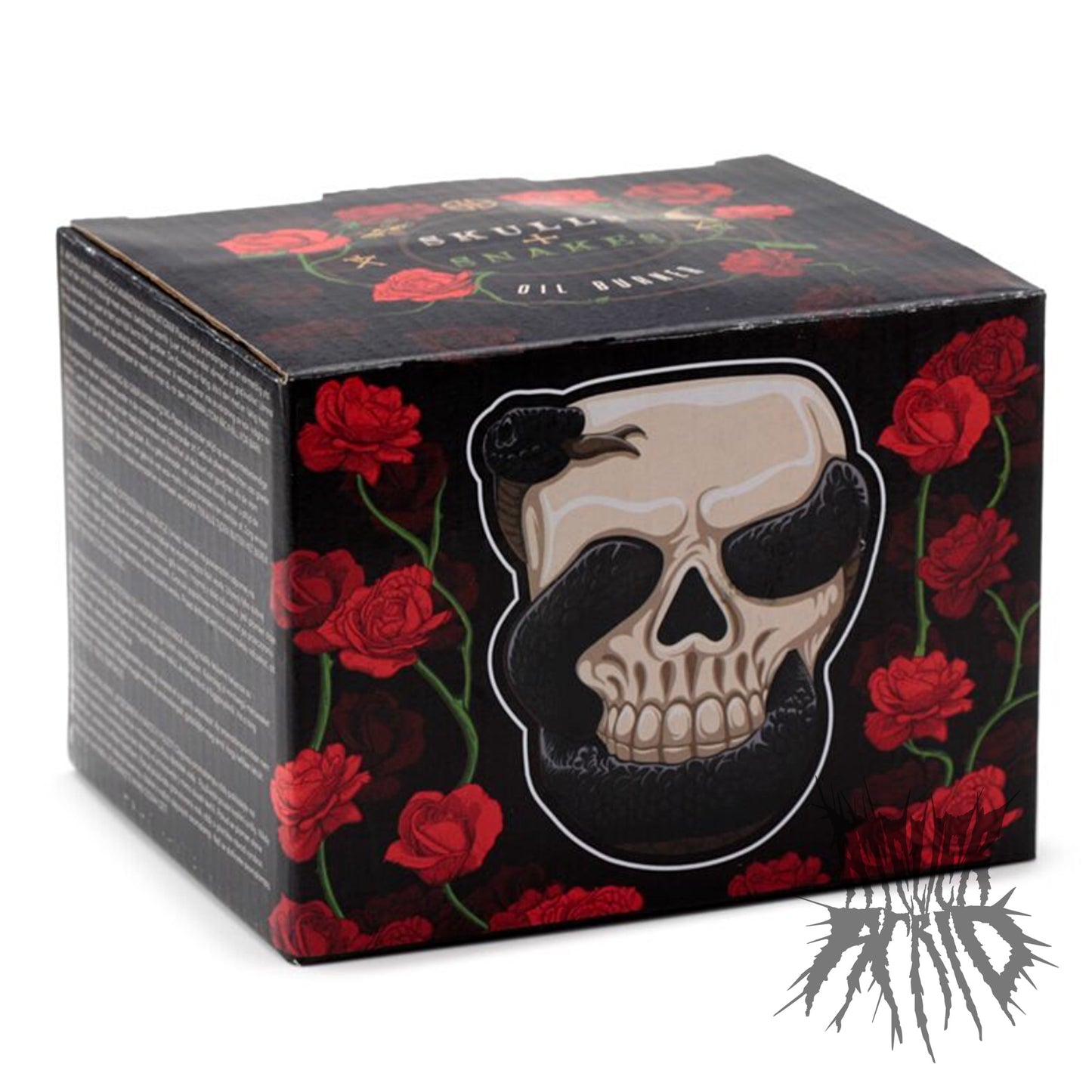 Skull with Coiled Snake Shaped Ceramic Oil Burner