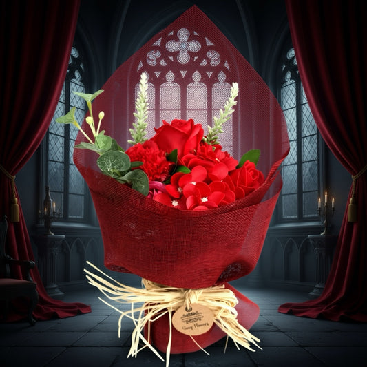 Red Romance Soap Flower Bouquet - Gothic Flower bouquet