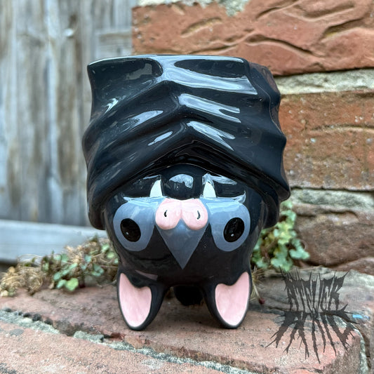 Bat Upside Down Ceramic Mug - Cute Halloween Mug