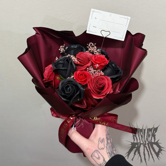 Black Rose Bouquet. Love is Eternal Gothic Bouquet with Gift Card