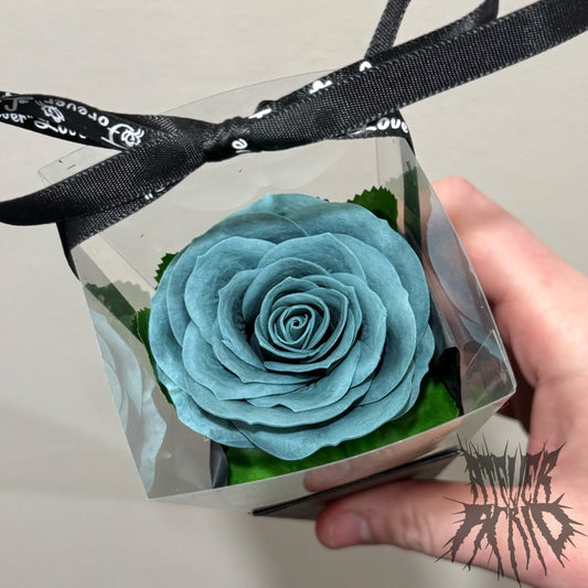 Luxury Steel Blue Rose. Gothic Rose Valentines Gift. Soap Rose