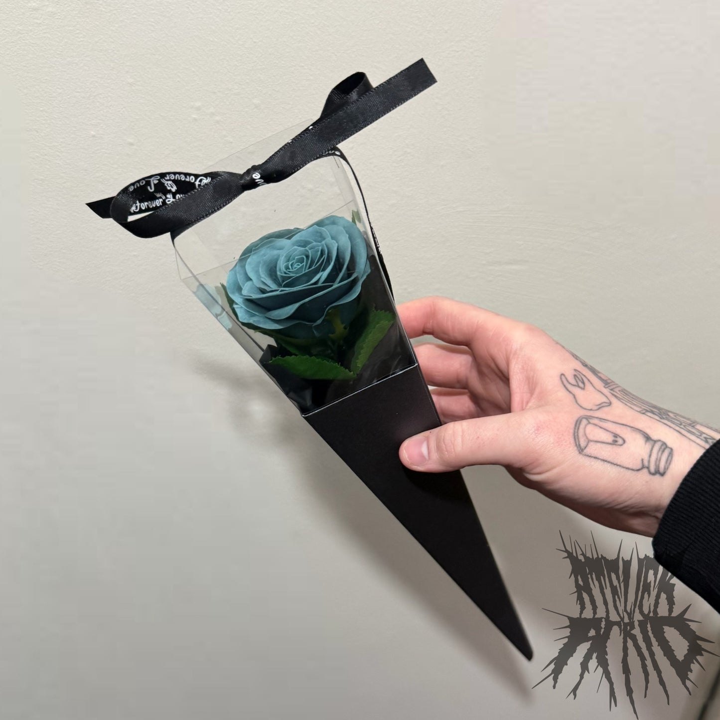 Luxury Steel Blue Rose. Gothic Rose Valentines Gift. Soap Rose