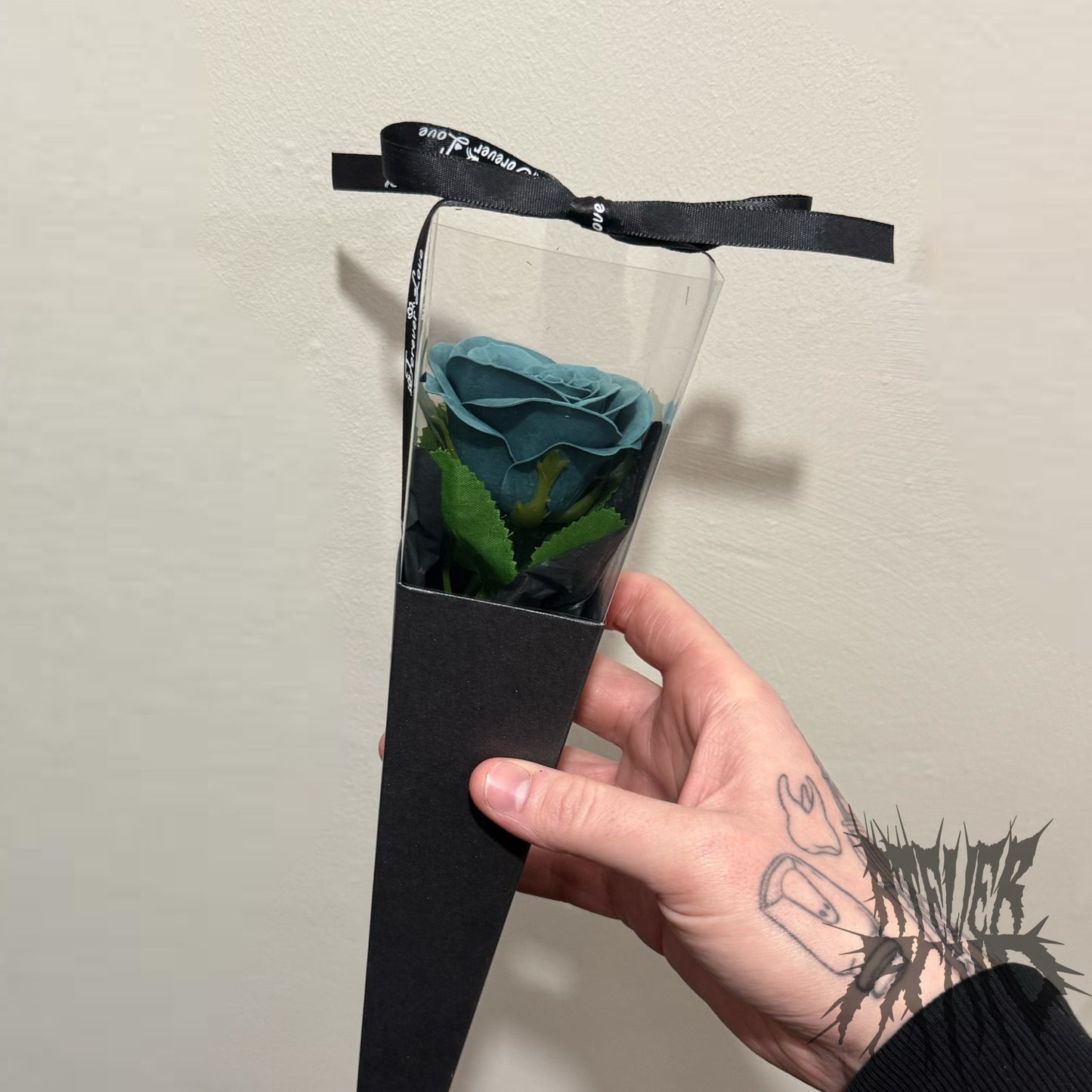 Luxury Steel Blue Rose. Gothic Rose Valentines Gift. Soap Rose