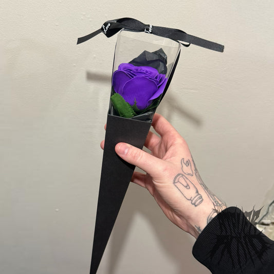 Luxury Purple Rose. Gothic Rose Valentines Gift. Soap Rose
