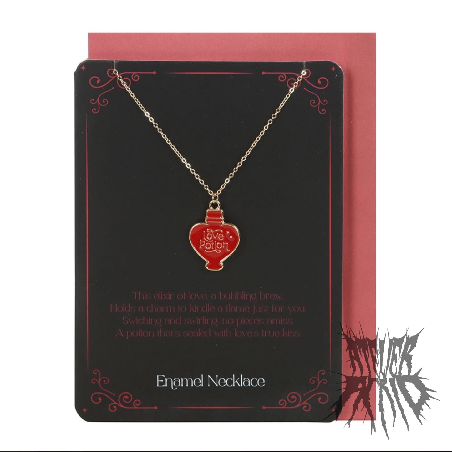 Love Potion Necklace Greeting Card - Stainless Steel