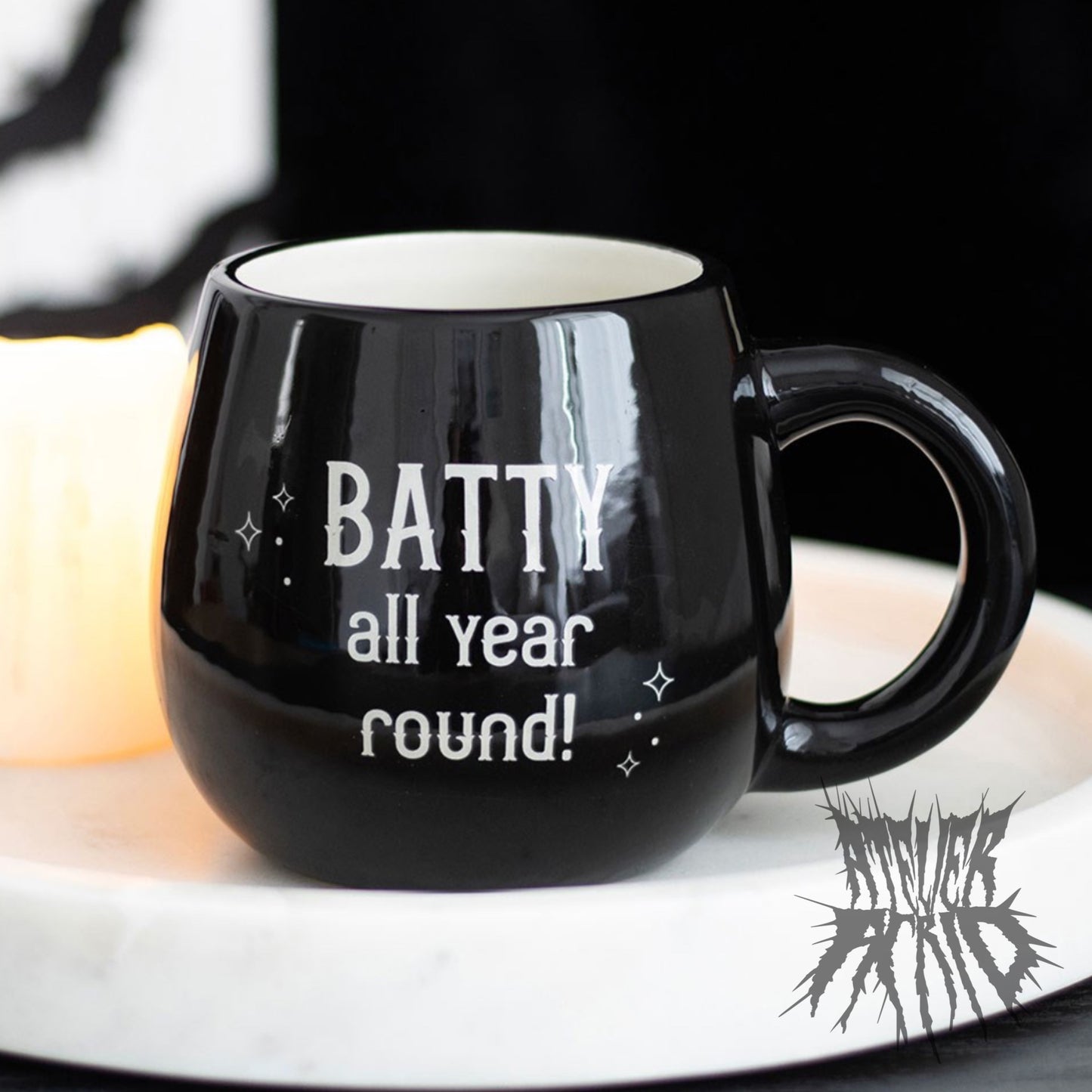 Batty All Year Round Rounded Ceramic Peekaboo Mug