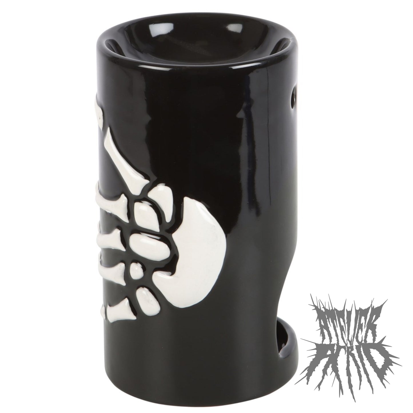 Skeleton Hand Black Ceramic Oil Burner