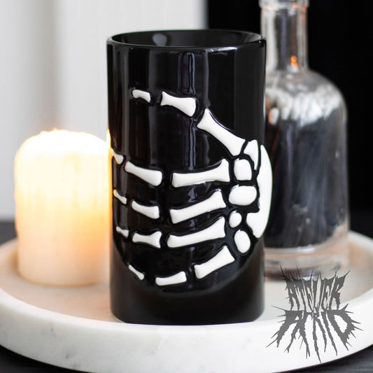 Skeleton Hand Black Ceramic Oil Burner