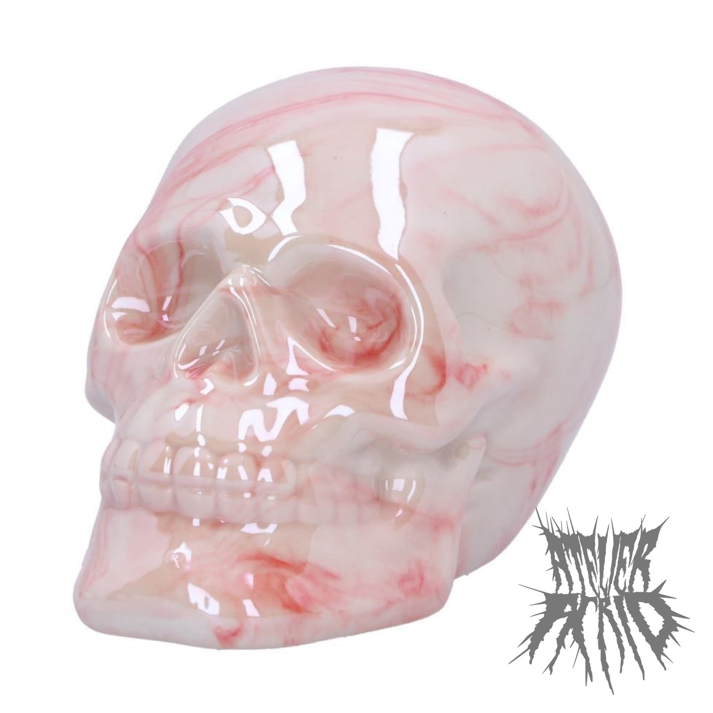 Marbellum Pink Marble Skull (Small) 7cm