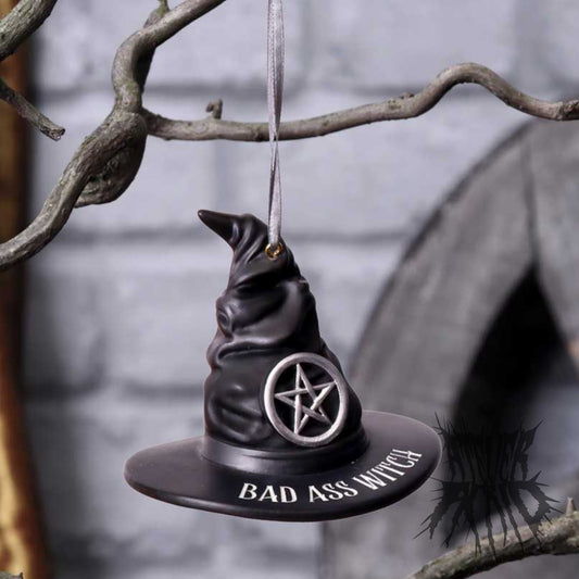 Bad Ass Witch Hanging Ornament 9cm