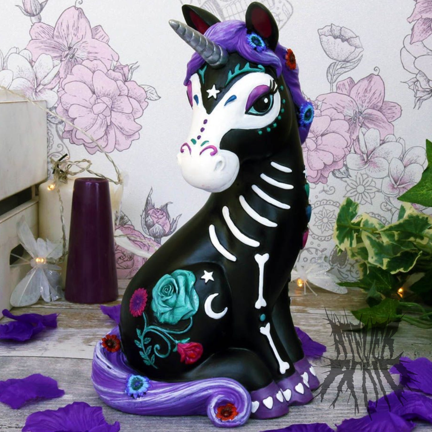 Sugarcorn Day of the Dead Unicorn Figurine
