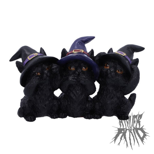 Three Wise Black Cats 11.5cm