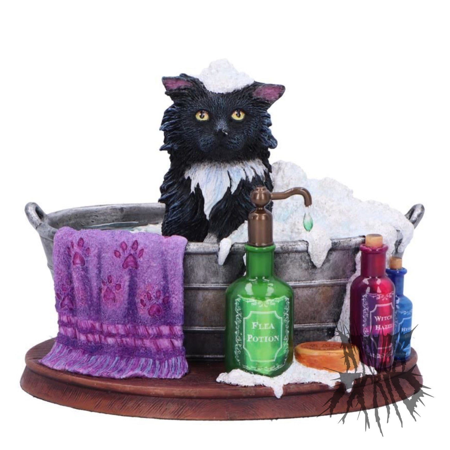 Black Cat Bath Time Figurine by Lisa Parker