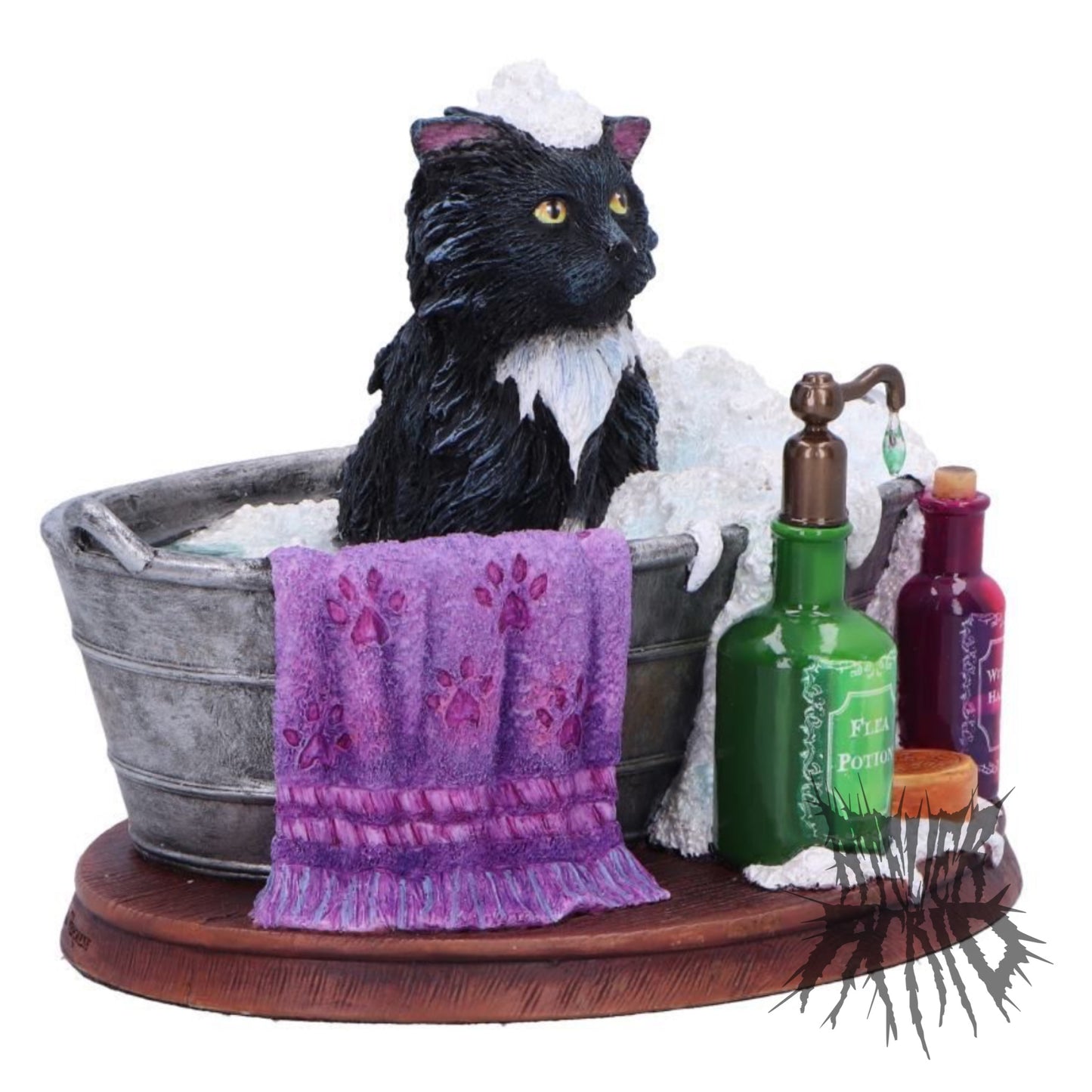 Black Cat Bath Time Figurine by Lisa Parker