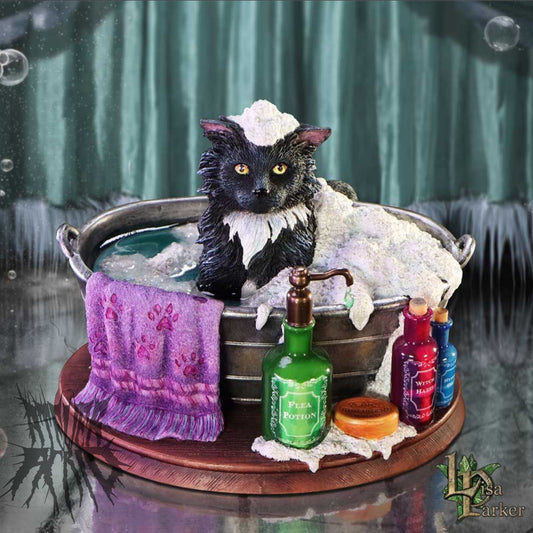 Black Cat Bath Time Figurine by Lisa Parker