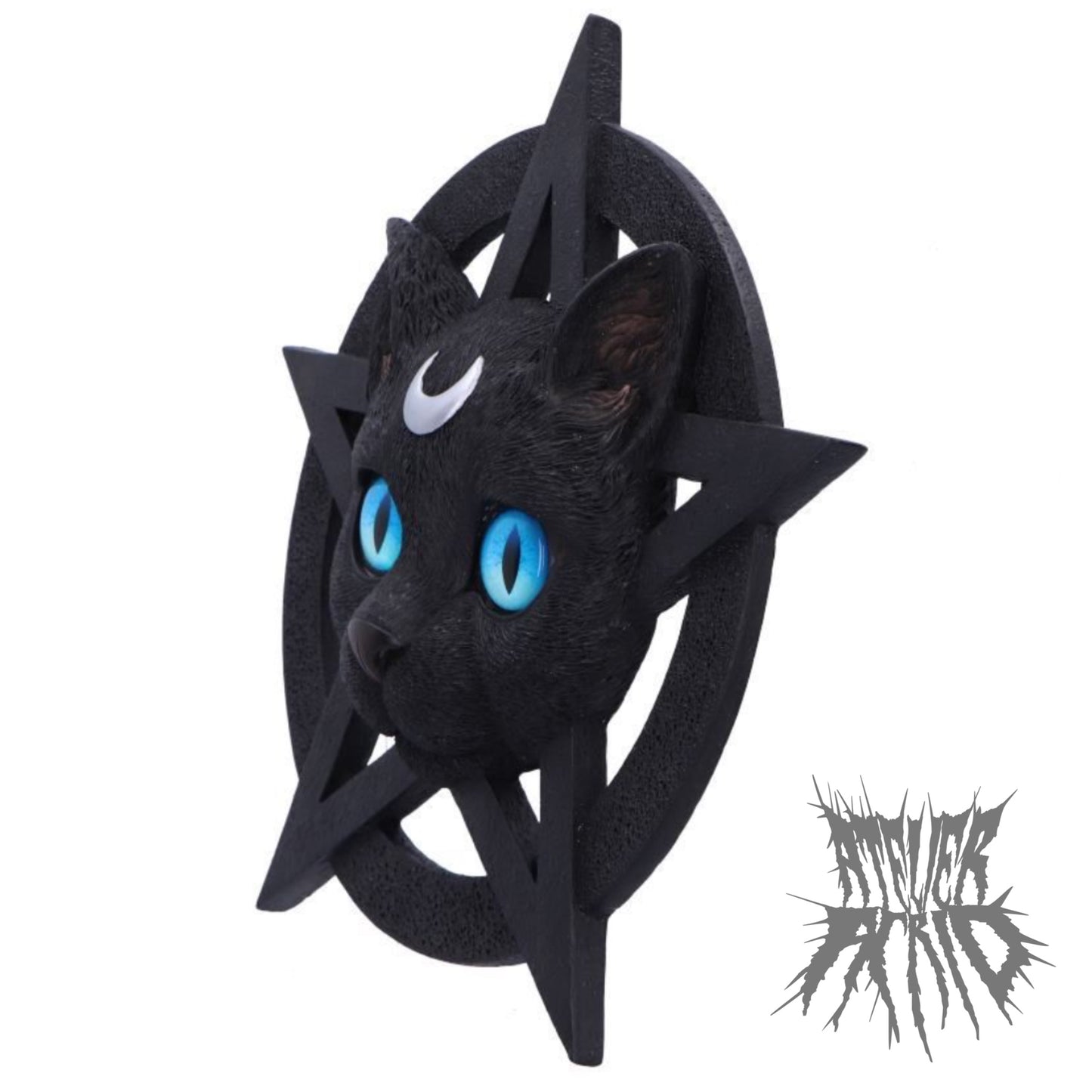 Feline Worship Cat Pentagram Wall Plaque 25.5cm